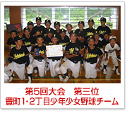 第5回大会　第三位　豊町1・2丁目少年少女野球チーム